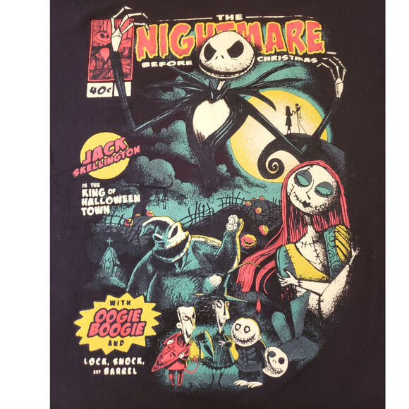 Nightmare Before Christmas Shirt Mens Large Black Comic Book Tee - Picture 2 of 3